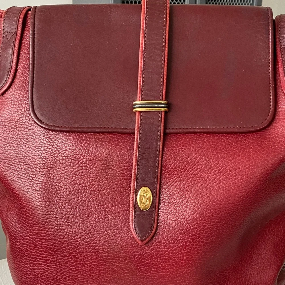 Cartier Burgundy Red Leather Tote - Authentic Vintage Luxury - Picture 5 of 16